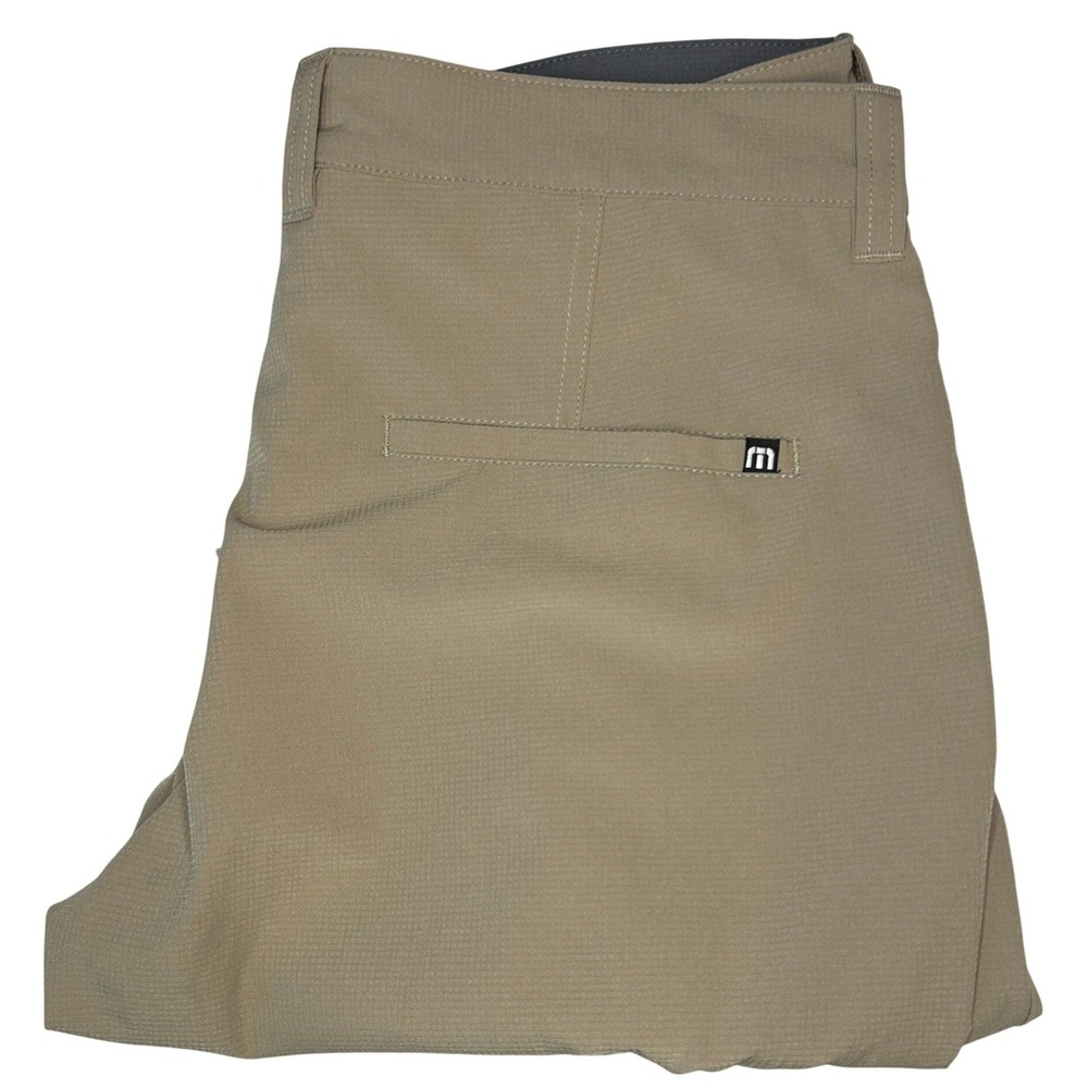 Travis Mathew Golf Shorts 32 Men's Khaki Tan Performance Stretch Micro Texture